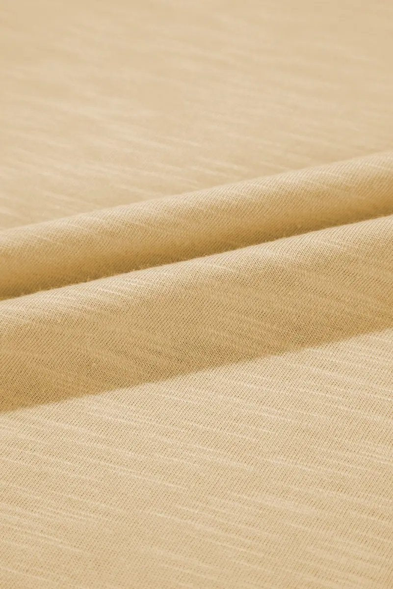 Tan Metallic Sheen Edge Scoop Neck Tank Top - Love Salve